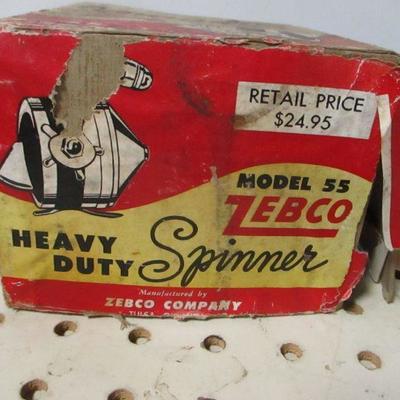 Lot 192 - Zebco Model 55 Heavy Duty Spinner Spincast Reel - Box - Manual  