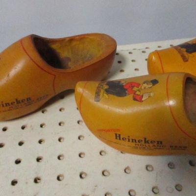 Lot 194 - Wooden Holland Clogs - Heineken Beer