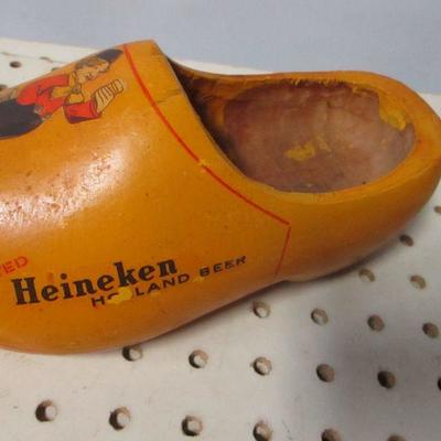 Lot 194 - Wooden Holland Clogs - Heineken Beer