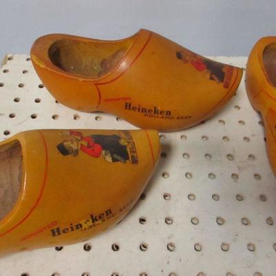 Lot 194 - Wooden Holland Clogs - Heineken Beer