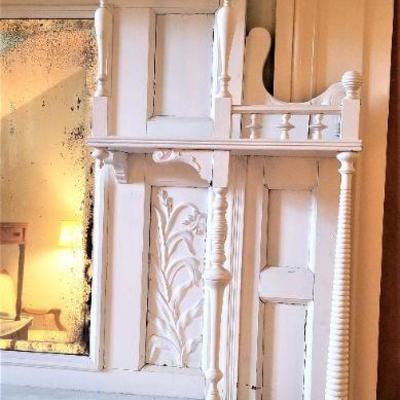 Lot #271  Antique Aesthetic Mantel Surround with Mirror - late 19th Century