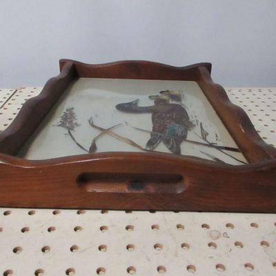 Lot 198 - Hand Painted Duck Scene With Serving Tray