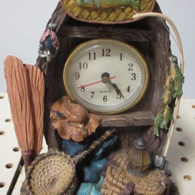 Lot 204 - Fishing Home Decor - Clock - Picture Frames 