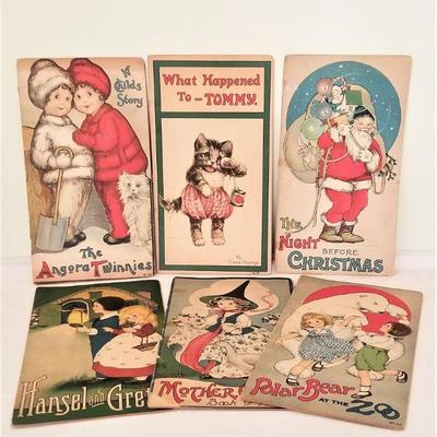 Lot #276  Lot of 6 Antique Children's books - 1916-1920 - Stecher Lithographic Company - BEAUTIFUL