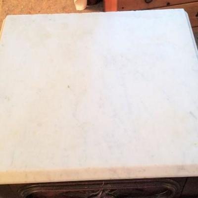 Lot #279  Antique Victorian Marble Topped Bedside Table - good antique condition.