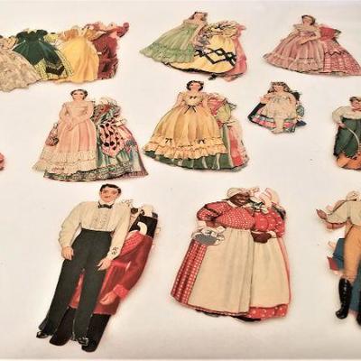Lot #281  Box of Cut 1940 Gone with the Wind Paper Dolls - great set!