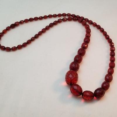 Lot #282  Vintage Cherry Amber Necklace