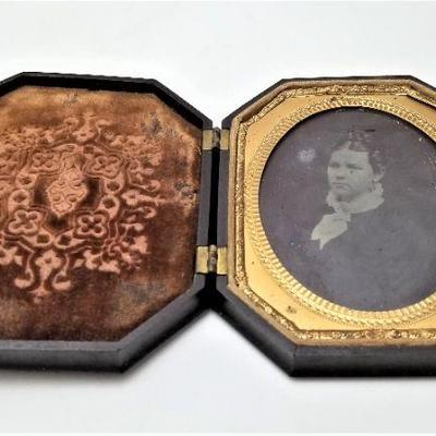 Lot #285  Cased Image of a Young Woman - Ambrotype in Vulcanite case