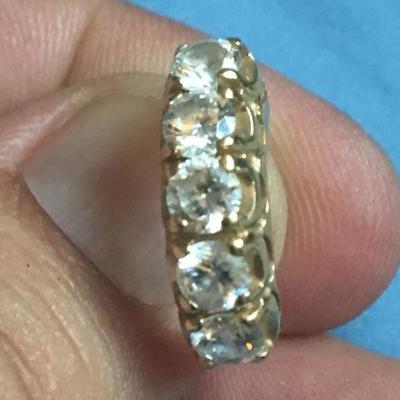 14k Gold Ring with Band of 1/2 Carat Round 