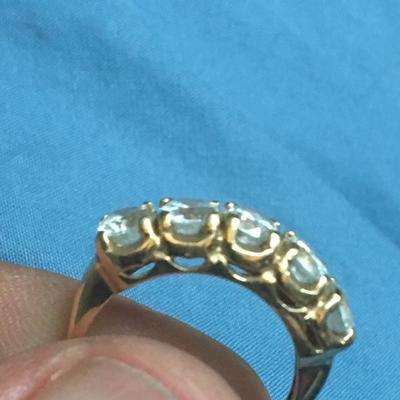 14k Gold Ring with Band of 1/2 Carat Round 