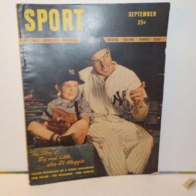 " First Issue of Sport 1946" Joe Dimaggio and Joe Cronin son.