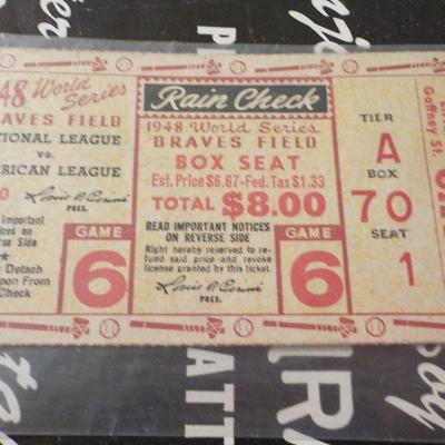 " Original 1948 World Series Braves vs Indians Program".