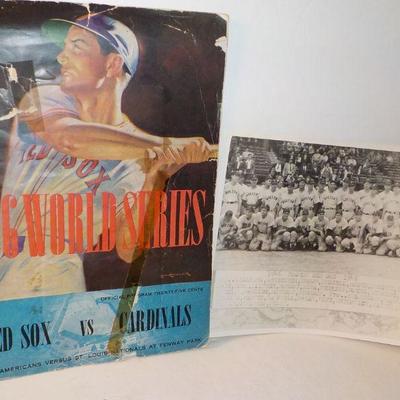 " Original 1946 World Series Program/tickets and Pro Group picture".