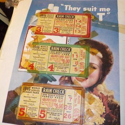 " Original 1946 World Series Program/tickets and Pro Group picture".