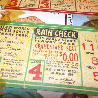 " Original 1946 World Series Program/tickets and Pro Group picture".