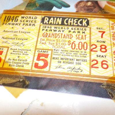 " Original 1946 World Series Program/tickets and Pro Group picture".