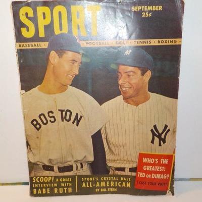 " Great Issue of Sport 1948 of Ted Williams vs Joe DiMaggio.