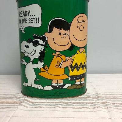 #2 Peanuts Metal garbage can