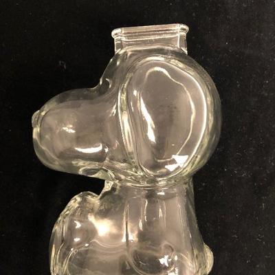 #41  Clear glass snoopy money bank