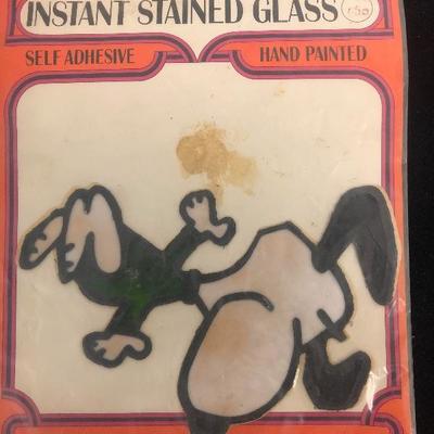 #66 Instant stained glass window cling