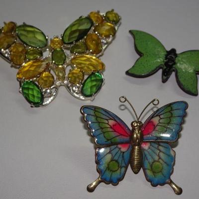 Colorful Butterfly Collection, Enamel & Rhinestone