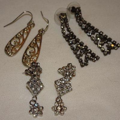 Rhinestone & Gold Tone Earring Collection