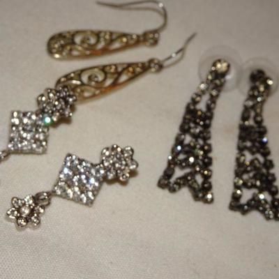 Rhinestone & Gold Tone Earring Collection