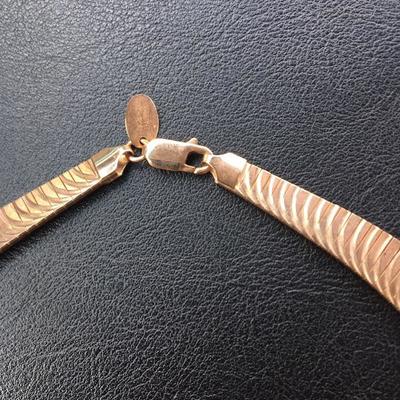 Dyadema Bronze Gold Tone Italy Bib Prong Necklace