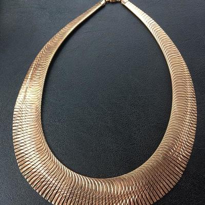 Dyadema Bronze Gold Tone Italy Bib Prong Necklace