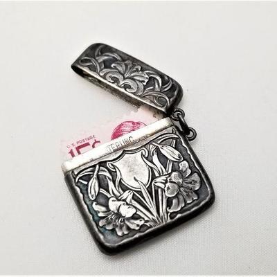 Lot #292  Charming Sterling Silver Stamp Holder for Chatelaine