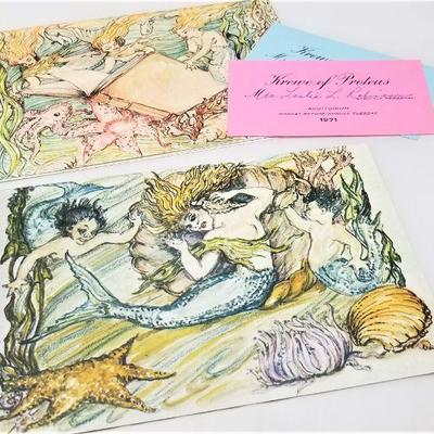 Lot #294  Two New Orleans Mardi Gras Ball Invitations - PROTEUS 1971 & 1973 - Admit Cards