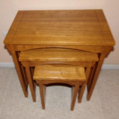 LOT 6  MISSION STYLE NESTING TABLES