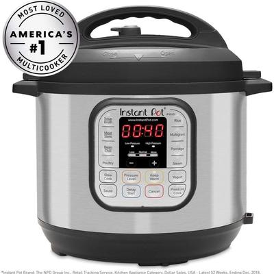Instant Pot Duo 7-in-1 Electric Pressure Cooker, Sterilizer, Slow Cooker, Rice Cooker, Steamer, Saute, Yogurt Maker, and Warmer, 6 Quart,...