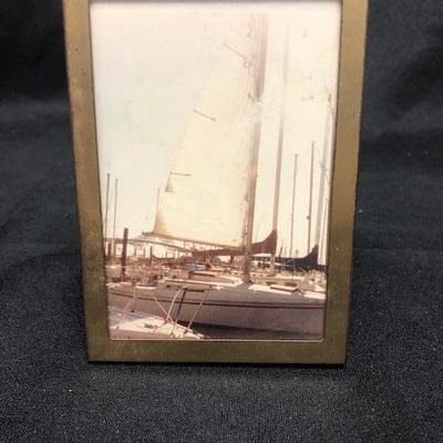 Vintage 4x6 Framed Photo of Sailboats