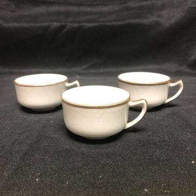 Set of 3 Gold Edge Tea Cups
