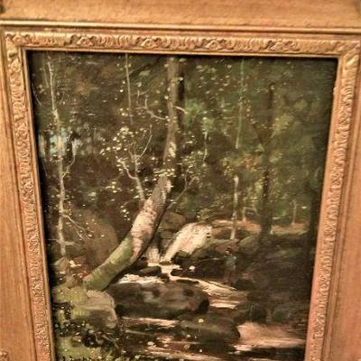 Lot #299  Continental School Original Oil on Canvas in Period frame - dated 1875, signed indistinctly