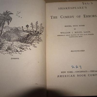 1898 The Comedy of Errors William Shakespeare