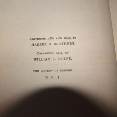 1898 The Comedy of Errors William Shakespeare