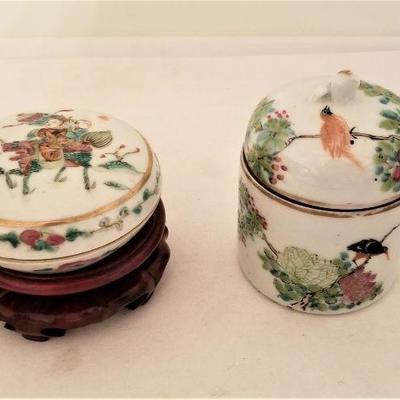 Lot #315  2 Piece Antique Chinese Lot - Trinket Dish and Cup Holder - 19th Century
