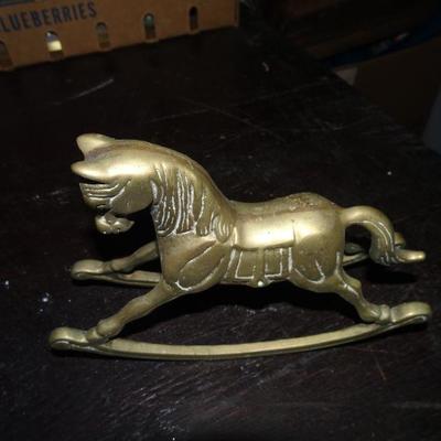 Brass Rocking Horse, Holiday  Decor, Nursery Decor 
