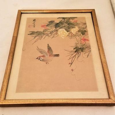 Lot #323  Antique Chinese Watercolor Painted on Silk - Framed