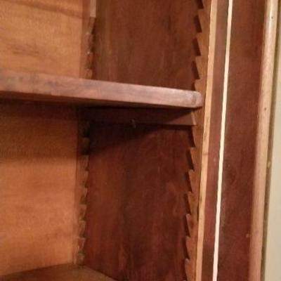 Lot #325  Large Antique Secretary/Bookcase - Wavy Glass - 2 pieces