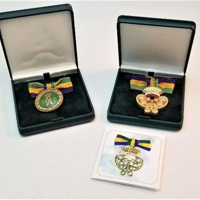 Lot #326  2 Mardi Gras Rex Favors - Ladies Ducals - 2007 & 2012