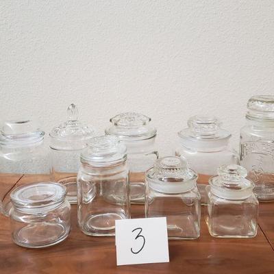 Lot 3: (9) Jars of Various with Lids