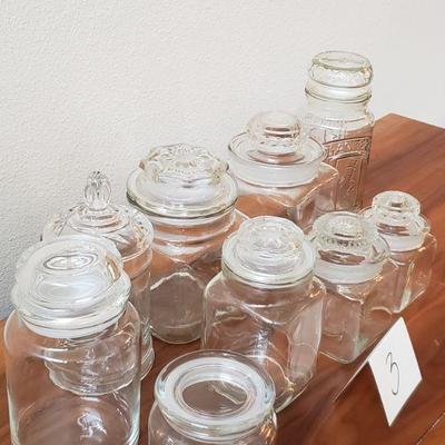 Lot 3: (9) Jars of Various with Lids
