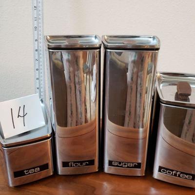 Lot 14: (4) Lincoln Beautyware Mid Century Modern Cannister Set