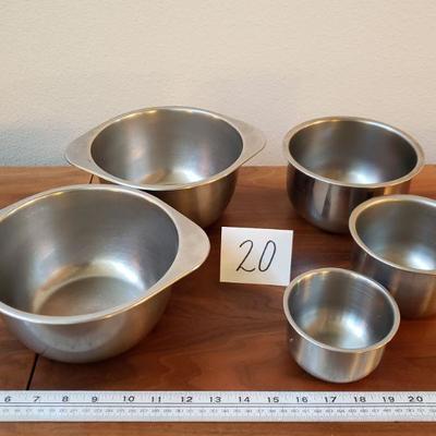 Lot 20: (5) Metal Mixing Bowl Lot
