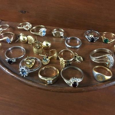Gold Ring and Earring Collection