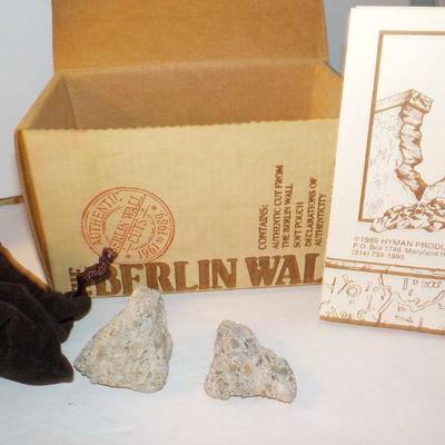 " The Actual Berlin Wall pieces and The last train from Berlin Book".