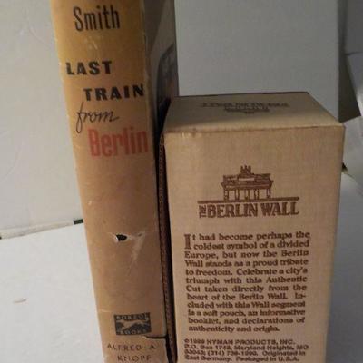 " The Actual Berlin Wall pieces and The last train from Berlin Book".